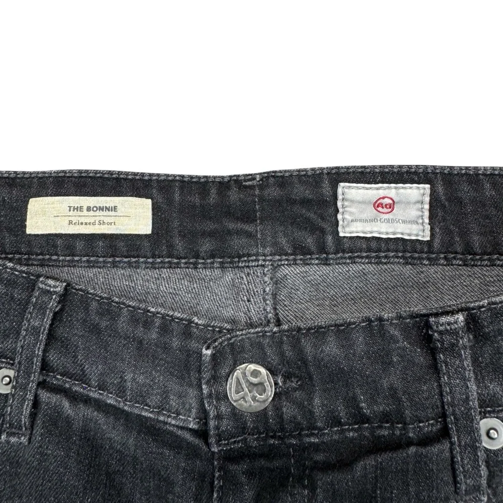 AG Adriano Goldschmied The Bonnie Relaxed Short Womens 31 Black Distressed Denim